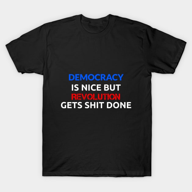 Democracy is Nice T-Shirt by Emma Tebibyte